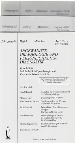 Buch: Angewandte Graphologie und Persönlichkeitsdiagnostik Hefte 1-3 / 2013/2014