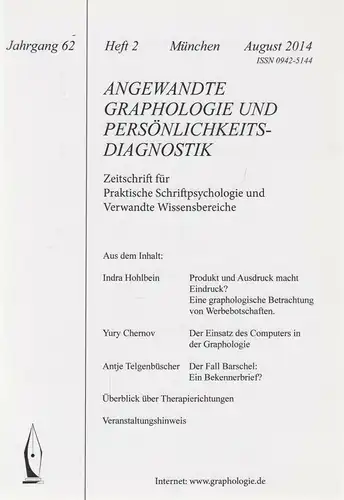 Buch: Angewandte Graphologie und Persönlichkeitsdiagnostik Hefte 1-3 / 2013/2014