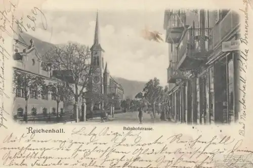 AK Reichenhall. Bahnhofstrasse. ca. 1902, Postkarte. Ca. 1902, ohne Verlag