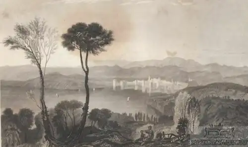 Negroponte. aus Meyers Universum, Stahlstich. Kunstgrafik, 1850, gebraucht, gut