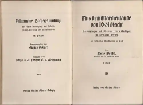 Buch: Aus dem Märchenlande von 1001 Nacht. Pohlig, Hans, 1909, G. Körner Verlag