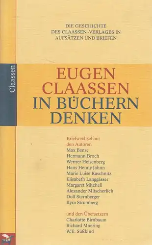 Buch: In Büchern denken, Briefwechsel. Claassen, Eugen, 1970, Claassen Verlag