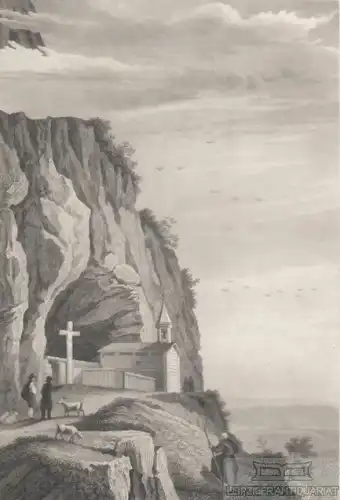 Das Appenzeller Wildkirchlein (Schweiz). aus Meyers Universum, Stahlstich. 1850