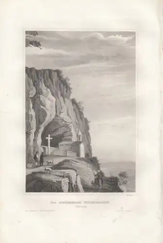 Das Appenzeller Wildkirchlein (Schweiz). aus Meyers Universum, Stahlstich. 1850