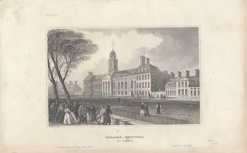 Chelsea-Hospital bei London. aus Meyers Universum, Stahlstich. Kunstgrafi 265682