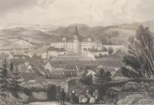 Schmalkalden. aus Meyers Universum, Stahlstich. Kunstgrafik, 1850