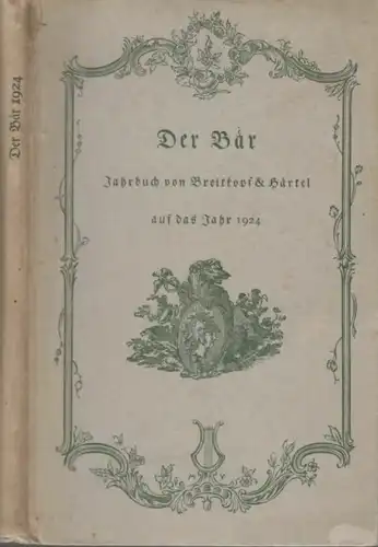 Buch: Der Bär. 1924, Breitkopf und Härtel, gebraucht, mittelmäßig