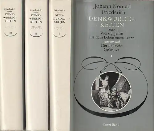 Buch: Denkwürdigkeiten, 3 Bände. Friedrich Johann Konrad, 1978, G. Kiepenheuer
