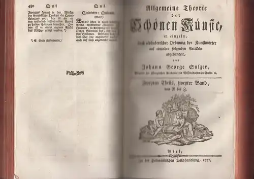 Buch: Allgemeine Theorie der schönen Künste, 2. Teil. Sulzer, 1777, Heilmann