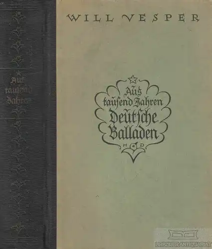 Buch: Aus tausend Jahren, Vesper, Will. 1923, H. Haessel Verlag, gebraucht, gut
