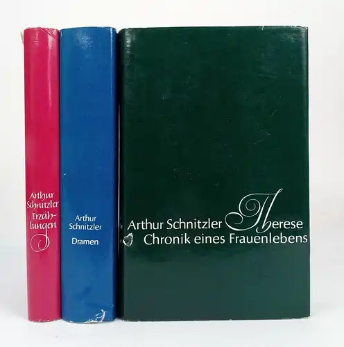 3 Bücher Arthur Schnitzler: Erzählungen / Dramen / Therese. 1965 ff., Aufbau
