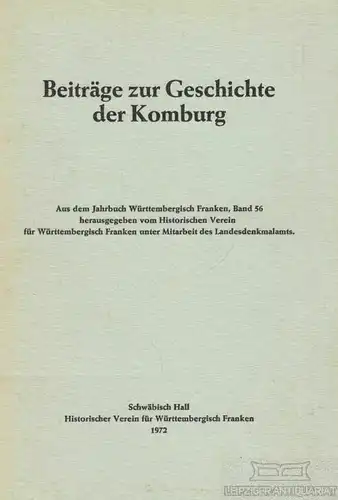 Buch: Beiträge zur Geschichte der Komburg, Wunder, G. uva. 1972