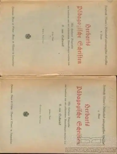 Buch: Pädagogische Schriften, Herbart, Johann Friedrich. 2 Bände, 1906 ff