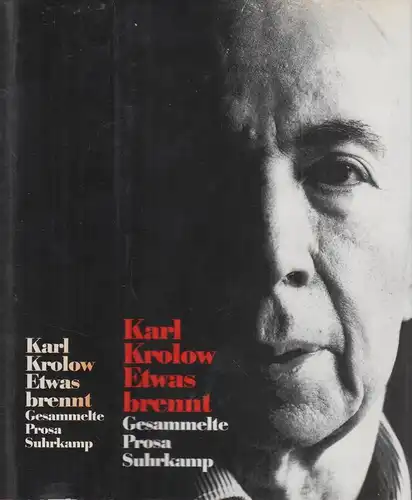 Buch: Etwas brennt, Krolow, Karl, 1994, Suhrkamp, Gesammelte Prosa, gebraucht