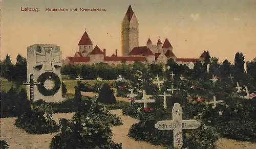 AK Leipzig. Heldenhain und Krematorium. ca.1920, gebraucht, gut