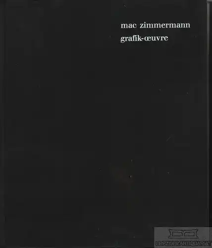 Buch: grafik - oeuvre, Zimmermann, Mac. 1970, Heinz Moos Verlag, gebraucht, gut