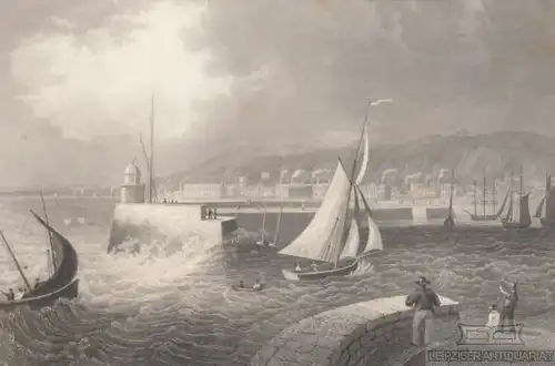Swansea in England. aus Meyers Universum, Stahlstich. Kunstgrafik, 1850