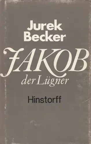 Buch: Jakob der Lügner, Becker, Jurek. 1980, Hinstorff Verlag