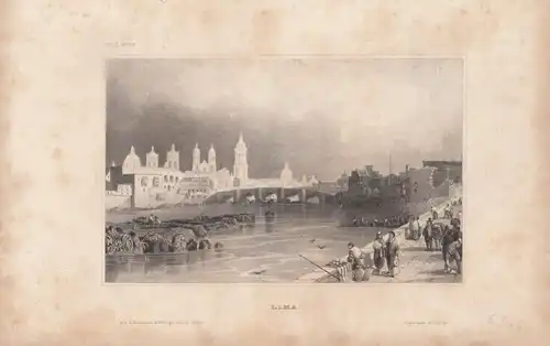 Lima. aus Meyers Universum, Stahlstich. Kunstgrafik, 1850, gebraucht, gut