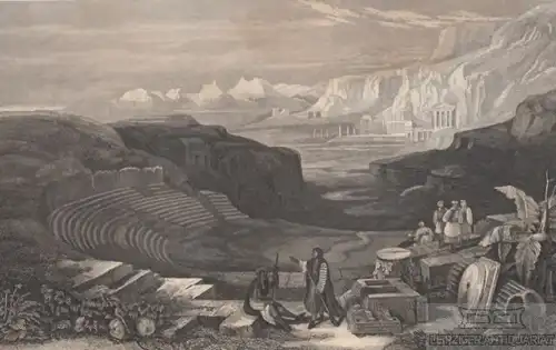 Ruinen von Selah (Petra) in Arabien. aus Meyers Universum, Stahlstich. 18 264432