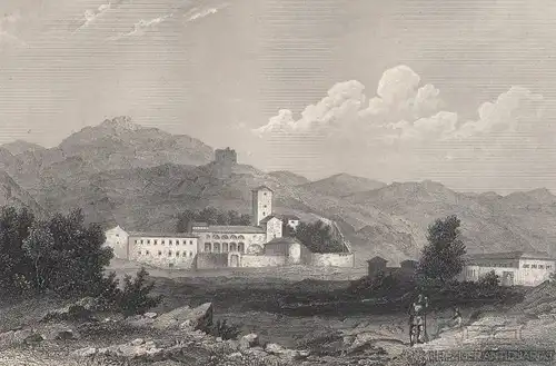 Cettigne (Montenegro). aus Meyers Universum, Stahlstich. Kunstgrafik, 1850