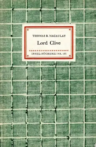 Insel-Bücherei 153, Lord Clive, Macaulay, Thomas B. 1953, Insel-Verlag