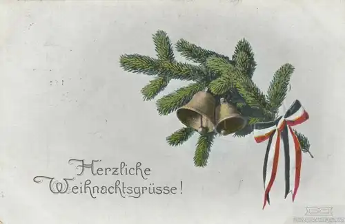 Weihnachtskarte - Herzliche Weihnachtsgrüsse!, Postkarte. Weihnachtskarte, 1915