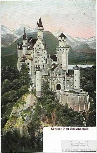 AK Schloss Neu-Schwanstein. ca. 1912, Postkarte. Ca. 1912, gebraucht, gut