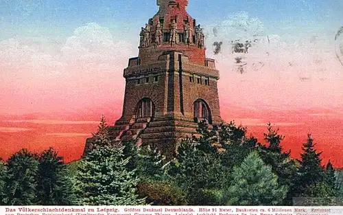 AK Das Völkerschlachtdenkmal zu Leipzig. ca. 1919, Postkarte. Nr. 5065, 1919