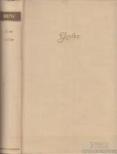 Buch: Gedichte, Goethe, Johann Wolfgang von. 1963, Volksverlag, gebraucht, gut