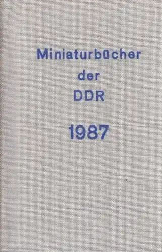 Buch: Miniaturbücher der DDR 1987, Lehmann, Eberhard. Jahresbibliographie, 1988