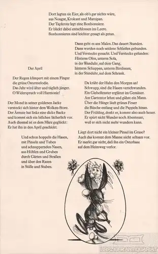 Holzstich: Der April, Hirsch, Karl-Georg. Kunstgrafik, 1972, Karl Quarch Verlag