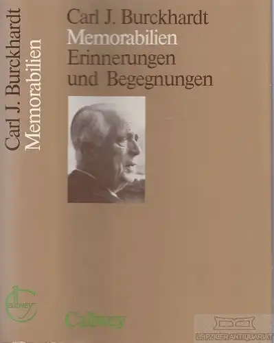 Buch: Memorabilien, Burckhardt, Carl J. 1984, Georg D.W. Callwey Verlag
