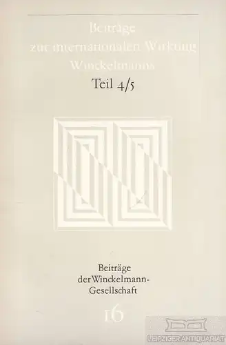 Buch: Beiträge zur internationalen Wirkung Winckelmanns 4/5, Sweet. 1986