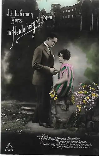 AK Ich hab mein Herz in Heidelberg verloren. ca. 1930, Film, Postkarte, gut