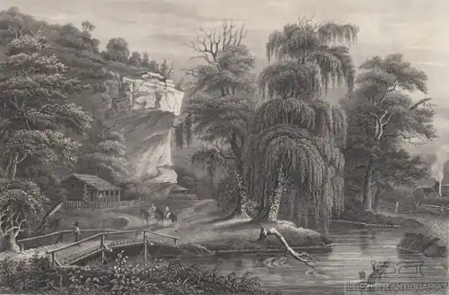Prairie du Rocher. aus Meyers Universum, Stahlstich. Kunstgrafik, 1850