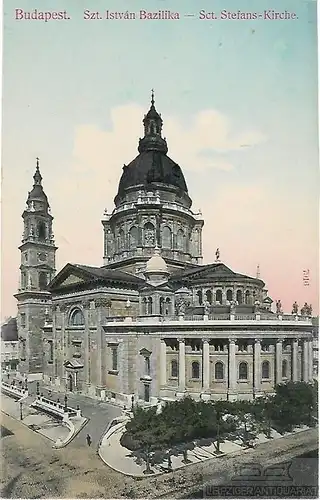 AK Budapest. Sct. Stefans-Kirche. ca. 1908, Postkarte. 1908, Verlag Taussig A