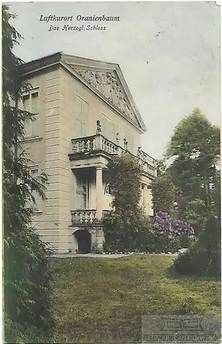 AK Luftkurort Oranienbaum. Das Herzogl. Schloss. ca. 1906, Postkarte. Ca. 1906