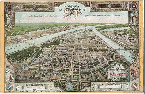 AK Mannheim. Nach dem der Stadt Mannheim gehörenden Gemälde von C... Postkarte