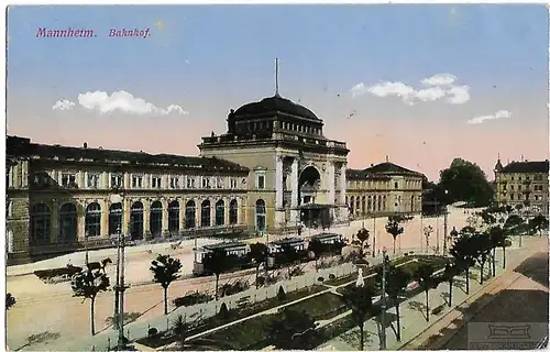 AK Mannheim. Bahnhof. ca. 1914, Postkarte. Serien-Nr, ca. 1914, gebraucht, gut