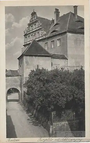 AK Bautzen. Burgplatz mit Schlosseingang. ca. 1913, Postkarte. Ca. 1913
