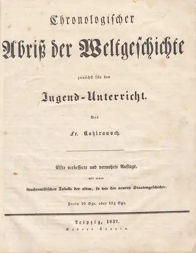 Buch: Chronologischer Abriß der Weltgeschichte, Kohlrausch, Fr. 1837