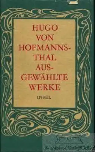 Buch: Ausgewählte Werke, Hofmannsthal, Hugo von. 1975, Insel Verlag