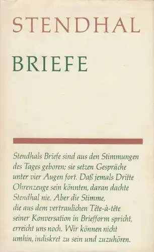 Buch: Briefe, Stendhal. Gesammelte Werke, 1983, Rütten & Loening Verlag