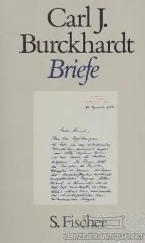 Buch: Carl J. Burckhardt, Metzger-Buddenberg, Ingrid. 1986, S. Fischer Verlag