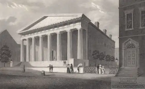 Die Bank der Verein. Staaten in Philadelphia. aus Meyers Universum, Stahlstich