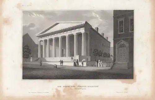 Die Bank der Verein. Staaten in Philadelphia. aus Meyers Universum, Stahlstich