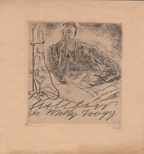 Exlibris: Williy Tropp, Geiger, Willi. Kunstgrafik, ca. 1925, gebraucht, gut