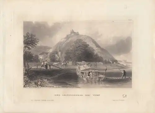 Der Leopoldsberg bei Wien. aus Meyers Universum, Stahlstich. Kunstgrafik, 1850