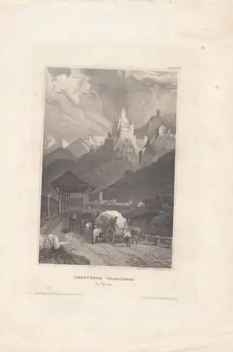 Bergveste Trostberg in Tyrol. aus Meyers Universum, Stahlstich. Kunstgrafik